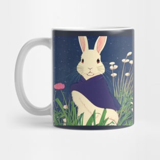 Whimsical Cute and Vintage Florida White Rabbit in White Mug